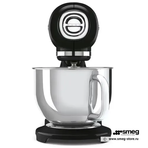 Планетарный миксер, Мощность 0,8 кВт; Объем чаши 4,8л; Регулировка скорости, 2 насадки для взбивания, 1 насадка для теста, крышка для чаши, черный