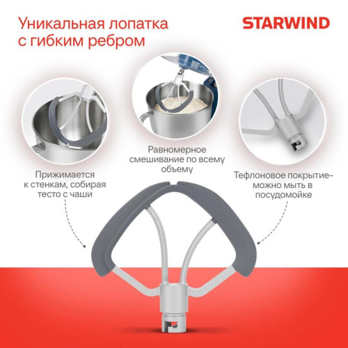 Миксер планетарный Starwind SPM4172 1800Вт васильковый
