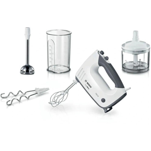 Миксер ручной Bosch MFQ37480 750Вт белый/серый