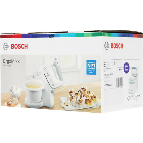 Миксер ручной Bosch MFQ36460S 450Вт белый/серый