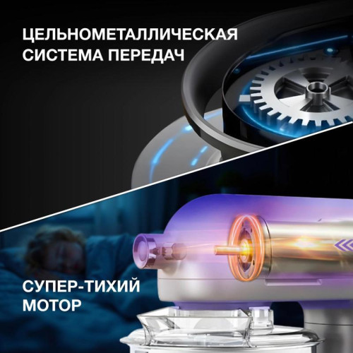 Миксер планетарный Hyundai HYM-S8551 1600Вт серебристый