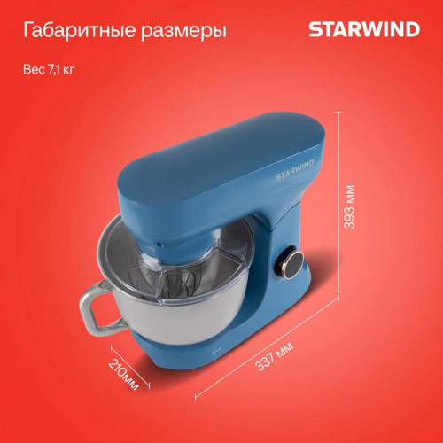 Миксер планетарный Starwind SPM4172 1800Вт васильковый