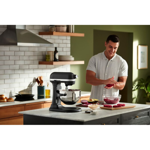 Миксер KitchenAid, настольный, выдвижная чаша, 5.2 л, цвет черный матовый