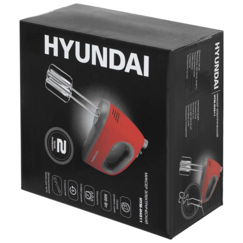 Миксер ручной Hyundai HYM-H4511 500Вт красный/серый