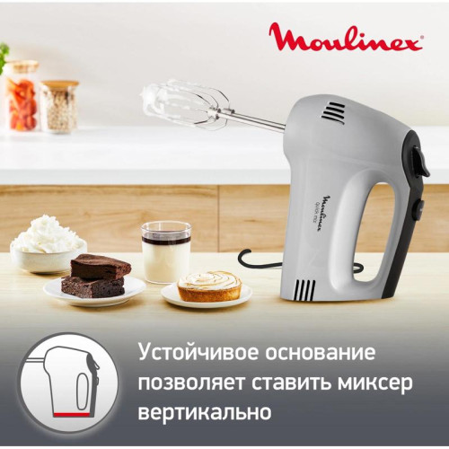 Миксер ручной Moulinex HM310E10 300Вт серебристый