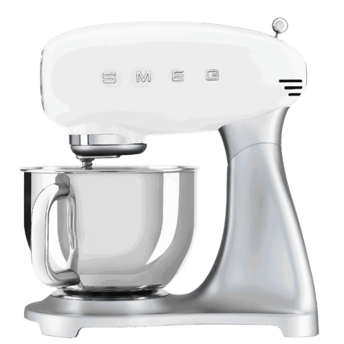 Планетарный миксер SMEG, стиль 50-х г.г., мощность 800 Вт, объем чаши 4.8 л, 10 скоростей, цвет белый
