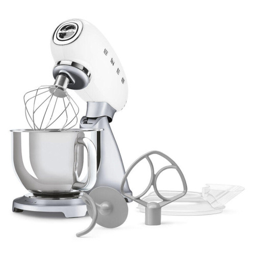Планетарный миксер SMEG, стиль 50-х г.г., мощность 800 Вт, объем чаши 4.8 л, 10 скоростей, цвет белый Планетарный миксер SMEG, стиль 50-х г.г., мощность 800 Вт, объем чаши 4.8 л, 10 скоростей, цвет белый