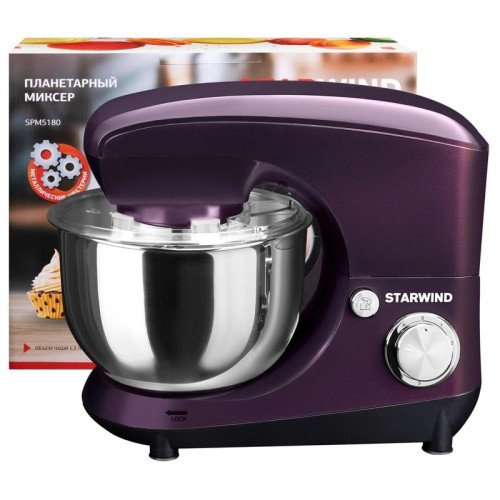 Миксер планетарный Starwind SPM5180 1000Вт ежевичный