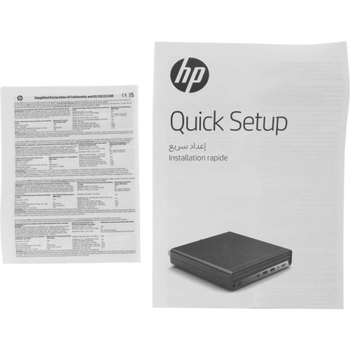 Неттоп HP ProDesk 400 G9 Mini i3 13100T (2.5) 8Gb SSD256Gb UHDG 730 Free DOS GbitEth WiFi BT 90W kb мышь клавиатура черный (935X8EA)