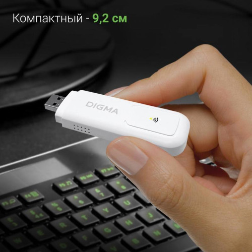 Модем 3G/4G Digma Dongle Wi-Fi DW1960 USB Wi-Fi Firewall +Router внешний белый Модем 3G/4G Digma Dongle Wi-Fi DW1960 USB Wi-Fi Firewall +Router внешний белый