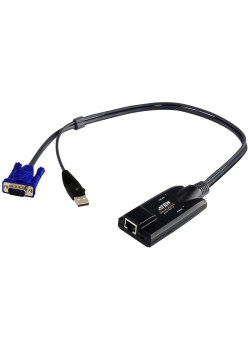 Модуль удлинителя, SVGA+KBD+MOUSE USB,  50 метр., для подкл. комплекта перключат. KN2124v/2140v/4124v/4140v/2116A/2132/4116/4132; KM0532/0932/0032, макс.разреш. 1600х1200, RJ45+HD-DB15+USB A-тип, Female+2xMale, без Б.П., (DDC2B) [KA7170/KA7170-AX]/ USB Vi