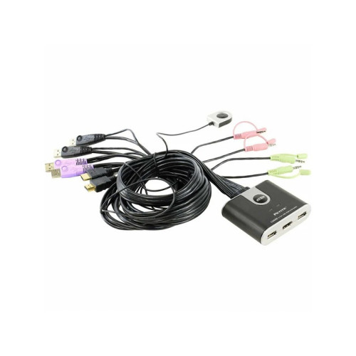 2-портовый KVM-переключатель со встроенными KVM кабелями (1,2м), 1 user(HDMI(Female)+2xAudio(Female)+2xUSB(Тип А Female), KVM-порты:(HDMI(Male)+2xAudio(Male)+2xUSB(Тип A Male). Поддержка до (1920 x 1200) 1080p. Звук 2.1/ PETITE 2 PORT USB2.0 HDMI KVM SWI 2-портовый KVM-переключатель со встроенными KVM кабелями (1,2м), 1 user(HDMI(Female)+2xAudio(Female)+2xUSB(Тип А Female), KVM-порты:(HDMI(Male)+2xAudio(Male)+2xUSB(Тип A Male). Поддержка до (1920 x 1200) 1080p. Звук 2.1/ PETITE 2 PORT USB2.0 HDMI KVM SWI