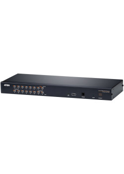 Переключатель KVM,  1 local user PS2+VGA+1 IP user => 16 cpu (PS2/USB/Sun+VGA)/RS232, без шнуров KH1516A/KH1516A-AX-G/ Cat 5 High-Density KVM over the NET.