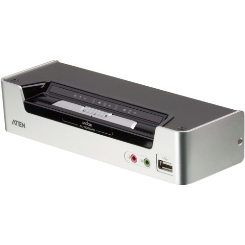 Переключатель, электрон., KVM+Audio+USB 2.0,  1 user USB+HDMI =>  2 cpu USB+HDMI, соШнур. USB 2х1.8м., настол., исп.стандарт, без OSD, некаскад../ CUBIQ 2 PORT HDMI KVMP SWITCH W/1.8M
