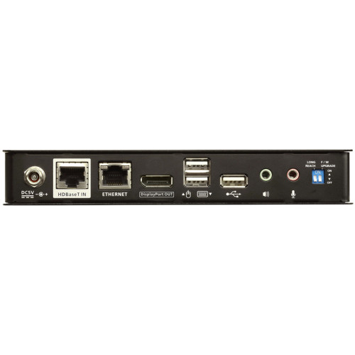 Видео-удлинитель (локальный модуль), выходы:1 x DisplayPort, 1 x USB тип B, 1 x аудио 3,5 мм, 1 x аудио 3,5 мм, 1 x гнездо RJ-45, видео: 1080P на 100м (Cat 5e), питание: DC5V:6.74W:47BTU/ USB DisplayPort HDBaseT2.0 KVM Extender, Local Видео-удлинитель (локальный модуль), выходы:1 x DisplayPort, 1 x USB тип B, 1 x аудио 3,5 мм, 1 x аудио 3,5 мм, 1 x гнездо RJ-45, видео: 1080P на 100м (Cat 5e), питание: DC5V:6.74W:47BTU/ USB DisplayPort HDBaseT2.0 KVM Extender, Local