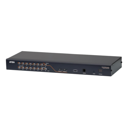 16-портовый КВМ-коммутатор высокой плотности с кабелем Cat 5/ATEN/ 16 Port Cat 5 High Density KVM SW W/POWER 2users