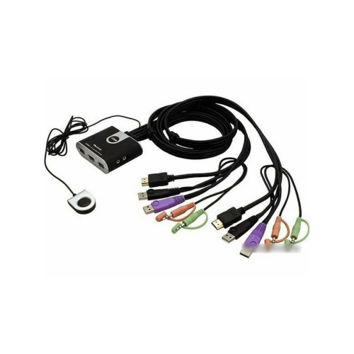 2-портовый KVM-переключатель со встроенными KVM кабелями (1,2м), 1 user(HDMI(Female)+2xAudio(Female)+2xUSB(Тип А Female), KVM-порты:(HDMI(Male)+2xAudio(Male)+2xUSB(Тип A Male). Поддержка до (1920 x 1200) 1080p. Звук 2.1/ PETITE 2 PORT USB2.0 HDMI KVM SWI 2-портовый KVM-переключатель со встроенными KVM кабелями (1,2м), 1 user(HDMI(Female)+2xAudio(Female)+2xUSB(Тип А Female), KVM-порты:(HDMI(Male)+2xAudio(Male)+2xUSB(Тип A Male). Поддержка до (1920 x 1200) 1080p. Звук 2.1/ PETITE 2 PORT USB2.0 HDMI KVM SWI