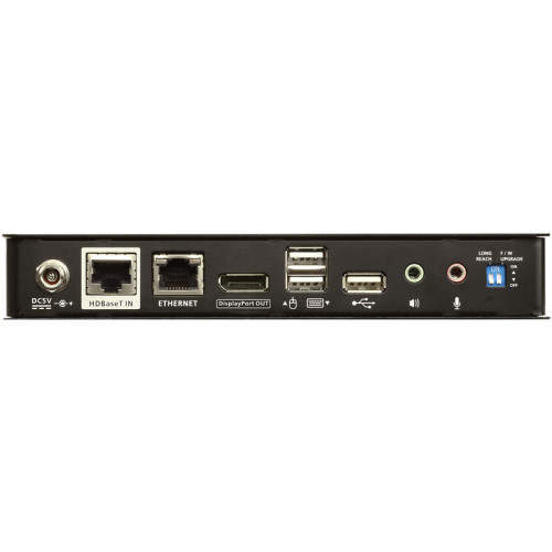 Видео-удлинитель (удаленный модуль), выходы:1 x DisplayPort, 3 x USB тип А, 1 x аудио 3,5 мм, 1 x аудио 3,5 мм, 1 x гнездо RJ-45, видео: 1080P на 100м (Cat 5e), питание: DC5V:6.74W:47BTU/ USB DisplayPort HDBaseT2.0 KVM Extender, Remote