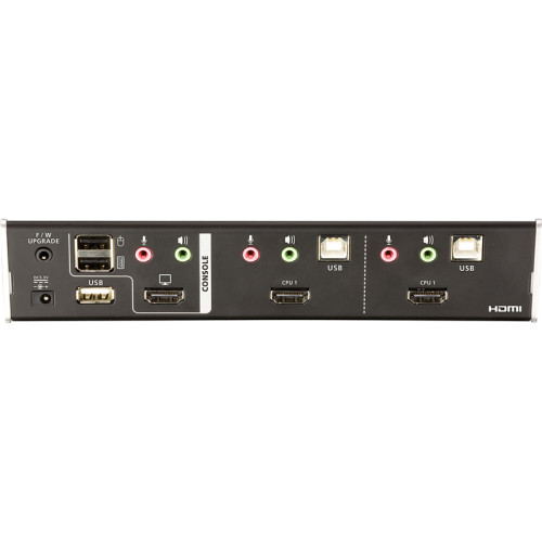 Переключатель, электрон., KVM+Audio+USB 2.0,  1 user USB+HDMI =>  2 cpu USB+HDMI, соШнур. USB 2х1.8м., настол., исп.стандарт, без OSD, некаскад../ CUBIQ 2 PORT HDMI KVMP SWITCH W/1.8M