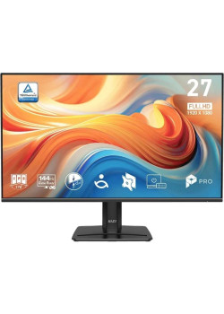 Монитор/ MSI PRO MP271 E14A 27'', 1920x1080, IPS, 178x178, 300nit, 144Hz, 4ms, VGA/HDMI/DP, noUSB-A, Audio in/out, T, IntPWR, VESA, Black, 1y