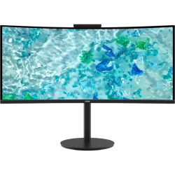 Монитор/ ACER Vero CB343CURJ0bemiiprcuzx 34'', ZeroFrame, Curved 1500R, Black, PCR 85%+OBP 5%, 21:9, VA, 3440x1440, 1 (VRB)ms, 350cd, 120Hz, 2xHDMI(2.1) + 1xDP(1.4) + 1xType-C(140W) + RJ45 + SPK + Audio Out + USB 3.2x3 + USB-B (2up 4down) + Adj. Webcam 5M