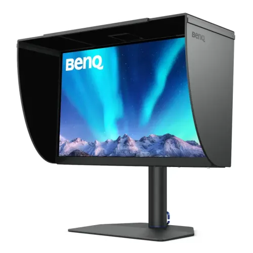 Мониторы/ Benq SW272U 27'', 3840x2160, IPS,  60Hz, 1000:1, 400cd, 5ms, 2*HDMI, DP; 2*USB 3.0, USB C*90W, Thunderbolt 3,  Height adj 140, Pivot, 100% sRGB, Flicker-free;Low Blue Light, Calibration Report, Shading Hood, 3Y, Grey