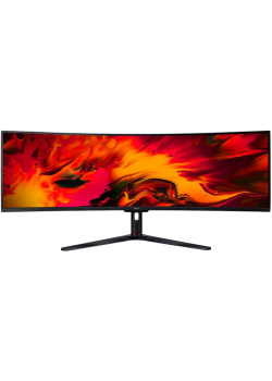 Монитор/ Acer EI491CURSbmiipphx 49'', ZeroFrame, Curved 1800R, Black, 32:9, VA, 5120x1440, 4ms, 350, HDR 400cd, 120Hz, 2xHDMI(2.0), 2xDP(1.4), Speakers 3Wx2, FreeSync Premium, HDR 400, h. adj 95, Vesa:75x75