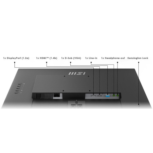 Монитор/ MSI PRO MP242A 23.8'' 1920x1080, IPS, 178/178, 4мс, 300nit, 1000:1, 100Hz, DP/HDMI/VGA, noUSB, 2x2W, T, Black-Black