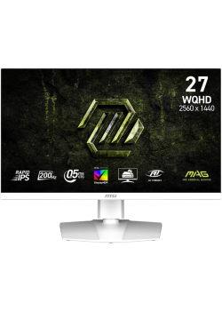Монитор/ MSI MAG 274QRFW E20 27'', 2560x1440, Rapid IPS, 178x178, 300nit, 200Hz, 0.5ms, 2HDMI/DP, noUSB-A, Audio out, LTSP, IntPWR, 100x100VESA, White, 1y