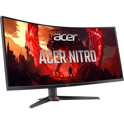 Монитор/ ACER Nitro XZ403CKRbmiiphuzx 39.7'', ZeroFrame, Curved 1000R, Black, 21:9, VA, 5120x2160, 1 / 0,5 (GTG, Min.)ms, 350, 400 peakcd, 180Hz, 2xHDMI(2.1) + 1xDP(1.4) + 1xType-C(90W) + SPK + Audio Out + USB 3.2x2 + USB-B (2up 2down), Speakers 5Wx2, syn