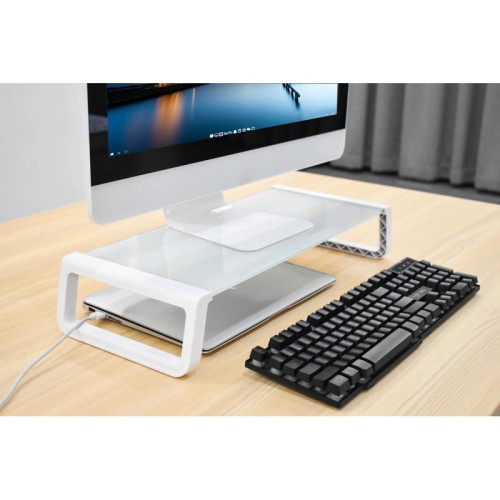 Подставка под монитор Cactus CS-MR-ALGL прозрачный