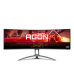 AOC AG493UCX2 49'', Curved, 5120x1440, VA, 165hz, 80M:1, 400cd, 1ms, 3xHDMI 2.0, DP 1.4, 3xUSB 3.2, Type-C 65W, Speakers, H. adj 100mm, 3Y, Black