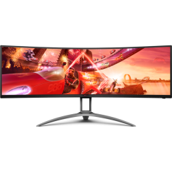 AOC AG493UCX2 49'', Curved, 5120x1440, VA, 165hz, 80M:1, 400cd, 1ms, 3xHDMI 2.0, DP 1.4, 3xUSB 3.2, Type-C 65W, Speakers, H. adj 100mm, 3Y, Black