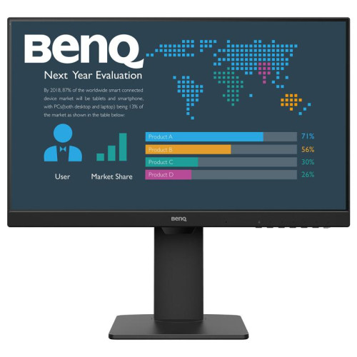 Мониторы/ Benq BL2486TC 23.8'', 1920x1080, IPS,  100Hz, 1300:1, 250cd, 5ms, HDMI, DP, Speakers, Height adj 130, Pivot, Flicker-free;Low Blue Light, 3Y, Black