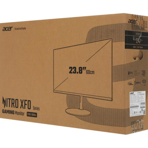 Монитор Acer XF240YM3biiph 23,8'', Black, 16:9, IPS, 1920x1080, 1 / 4ms, 250cd, 180Hz, 2xHDMI, 1xDP, HAS