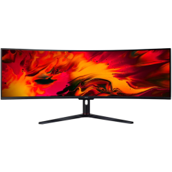 Монитор/ Acer EI491CURSbmiipphx 49'', ZeroFrame, Curved 1800R, Black, 32:9, VA, 5120x1440, 4ms, 350, HDR 400cd, 120Hz, 2xHDMI(2.0), 2xDP(1.4), Speakers 3Wx2, FreeSync Premium, HDR 400, h. adj 95, Vesa:75x75