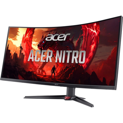 Монитор/ ACER Nitro XZ403CKRbmiiphuzx 39.7'', ZeroFrame, Curved 1000R, Black, 21:9, VA, 5120x2160, 1 / 0,5 (GTG, Min.)ms, 350, 400 peakcd, 180Hz, 2xHDMI(2.1) + 1xDP(1.4) + 1xType-C(90W) + SPK + Audio Out + USB 3.2x2 + USB-B (2up 2down), Speakers 5Wx2, syn