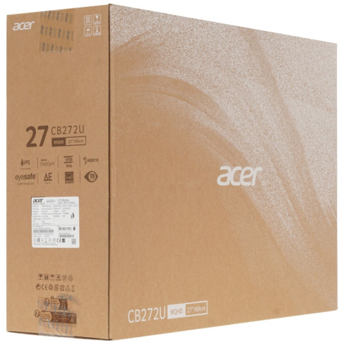Монитор Acer CB272UE3bmiprux 27'', 16:9, IPS, QHD, 1/4ms, 350cd, 100Hz, HDMI, DP, USB-C, SPK, HAS