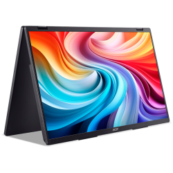 Монитор/ ACER PD193QEbmiuux 18,5'', Double Portable monitor, UltraThin Black, 16:9, IPS, 1920x1080, 4ms, 250cd, 100Hz, 1xHDMI + 2xType-C(15W) + SPK + Audio Out, Speakers 2Wx2, sync: FreeSync, Vesa:100x100