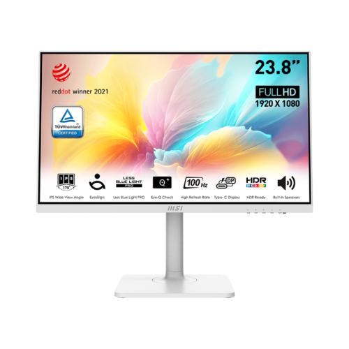 Монитор/ Монитор Modern MD2412PW 23.8'' 1920x1080, IPS, 178/178, 4мс, 300nit, 100HZ, HDMI, 1xUSB-CUSB, Audio, LTSP, White-White, 1y