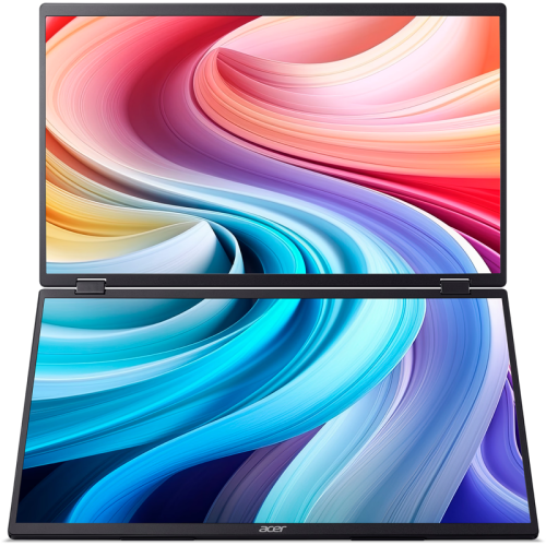 Монитор/ ACER PD193QEbmiuux 18,5'', Double Portable monitor, UltraThin Black, 16:9, IPS, 1920x1080, 4ms, 250cd, 100Hz, 1xHDMI + 2xType-C(15W) + SPK + Audio Out, Speakers 2Wx2, sync: FreeSync, Vesa:100x100