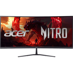 Монитор/ ACER Nitro ED340CURW0biip 34'', ZeroFrame, Curved 1500R, Black, 21:9, VA, 3440x1440, 1 (VRB)ms, 250cd, 240Hz, 2xHDMI(2.1) + 1xDP(1.4), sync: FreeSync Premium, hdr: HDR 10 Vesa:100x100