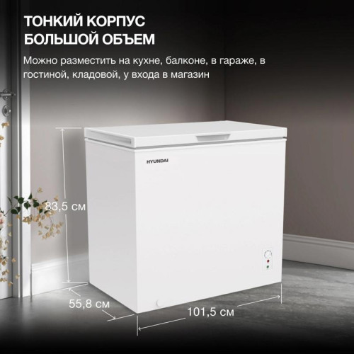 Морозильный ларь Hyundai CH25081 белый 130Вт