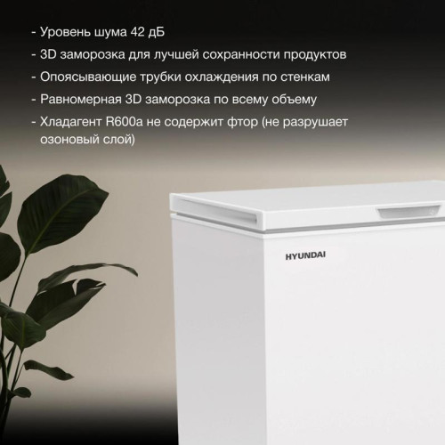 Морозильный ларь Hyundai CH25081 белый 130Вт