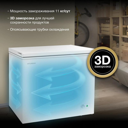 Морозильный ларь Hyundai CH25031 белый 120Вт