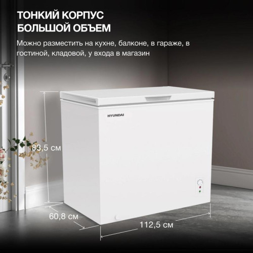 Морозильный ларь Hyundai CH35081 белый 130Вт