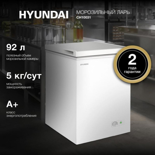 Морозильный ларь Hyundai CH10031 белый 70Вт