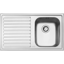 Кухонная мойка SMEG/ Мойка. Установка с бортиком 8 мм, необорачиваемая, крыло слева, нержавеющая сталь с микродекором