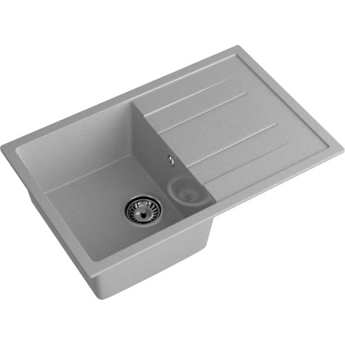 Q-780L gray 1-чаша+крыло 770*495 мм, монтаж: врезной, материал: мрамор, цвет: серый