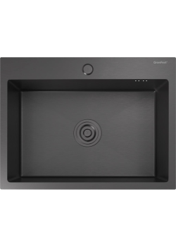 6045 PVD graphite 1 чаша 550*350*205, монтаж: врезной, материал: нержавеющая сталь, цвет: графит